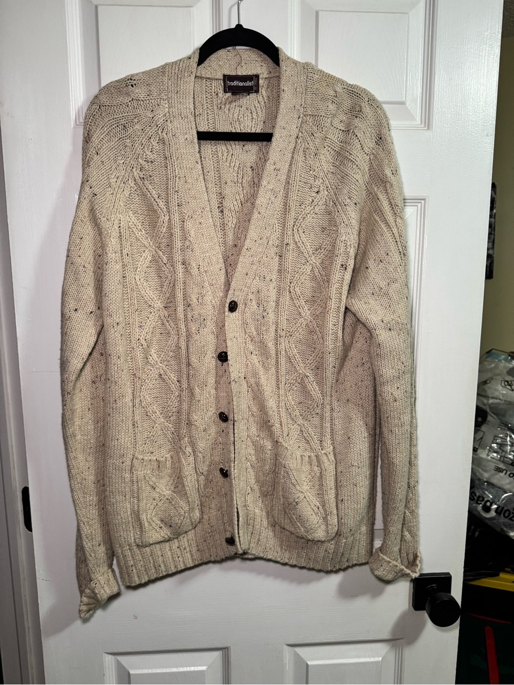 Vintage 80s/90s Traditionalist Men’s XL Cable Knit Cardigan
